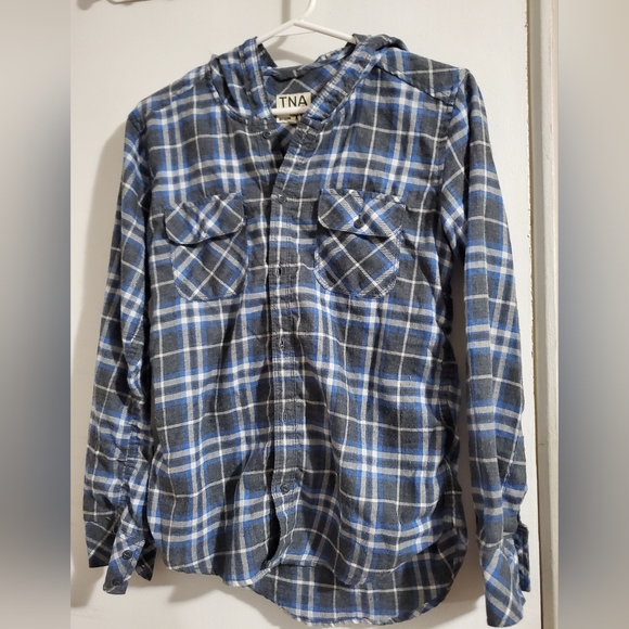 TNA Flannel Plaid with Hoodie - Picture 2 of 4